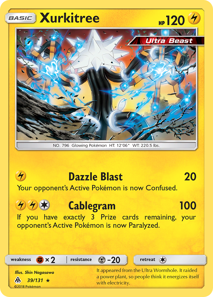 Xurkitree (Forbidden Light SET) (Pokémon) (Basic, Ultra Beast) (Lightning) (HP: 120) (Rare) (PKM Forbidden Light SET-84)