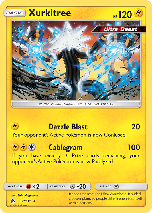 Xurkitree (Forbidden Light SET) (Pokémon) (Basic, Ultra Beast) (Lightning) (HP: 120) (Rare) (PKM Forbidden Light SET-84)
