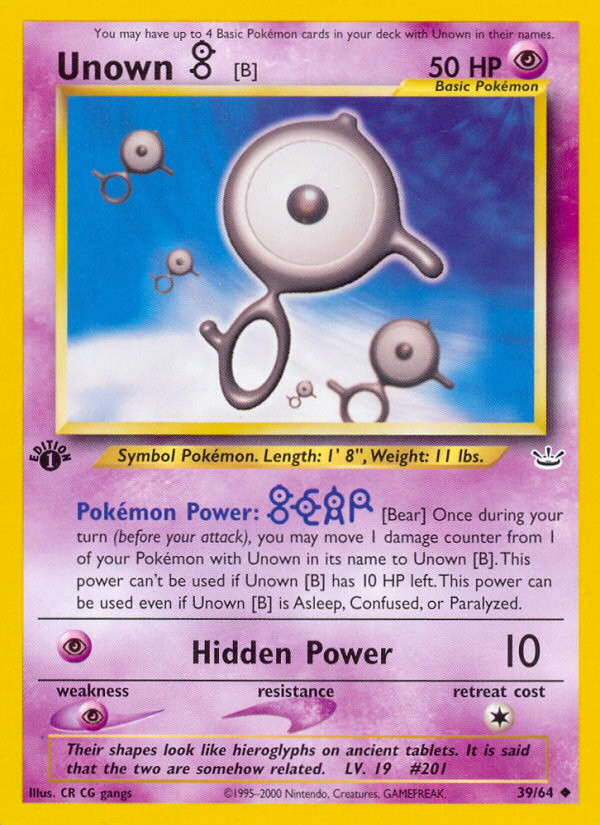 Unown [B] - Neo Revelation SET-39
