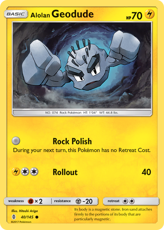 Alolan Geodude (Guardians Rising SET) (Pokémon) (Basic) (Lightning) (HP: 70) (Common) (PKM Guardians Rising SET-113)