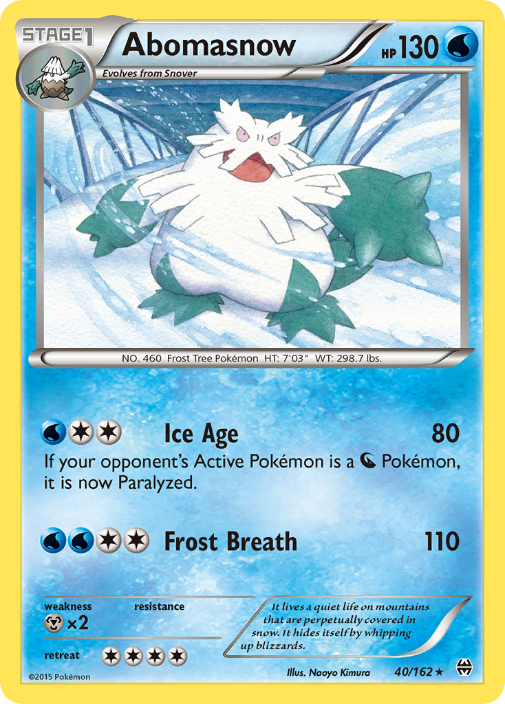 Abomasnow (BREAKthrough SET) (Pokémon) (Stage 1) (Water) (HP: 130) (Rare) (PKM BREAKthrough SET-101)