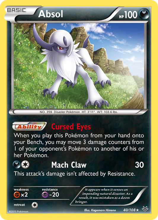 Absol (Roaring Skies SET) (Pokémon) (Basic) (Darkness) (HP: 100) (Rare Holo) (PKM Roaring Skies SET-46)