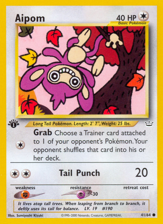 Aipom (Neo Revelation SET) (Pokémon) (Basic) (Colorless) (HP: 40) (Common) (PKM Neo Revelation SET-36)