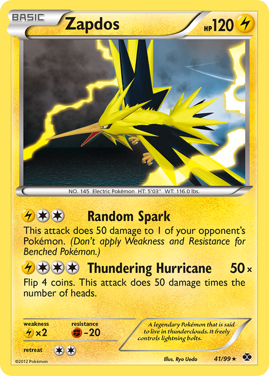 Zapdos (Next Destinies SET) (Pokémon) (Basic) (Lightning) (HP: 120) (Rare Holo) (PKM Next Destinies SET-40)