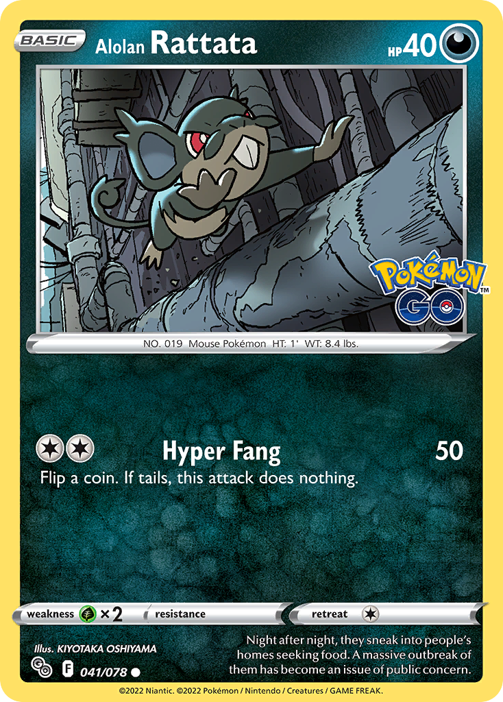 Alolan Rattata (Pokémon GO SET) (Pokémon) (Basic) (Darkness) (HP: 40) (Common) (PKM Pokémon GO SET-36)