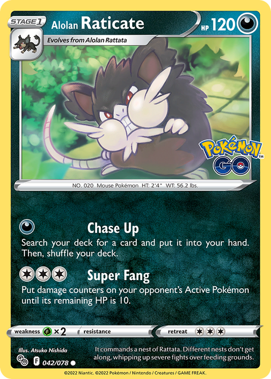 Alolan Raticate (Pokémon GO SET) (Pokémon) (Stage 1) (Darkness) (HP: 120) (Common) (PKM Pokémon GO SET-37)