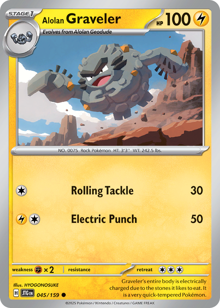 Alolan Graveler (Journey Together SET) (Pokémon) (Stage 1) (Lightning) (HP: 100) (Common) (PKM Journey Together SET-131)