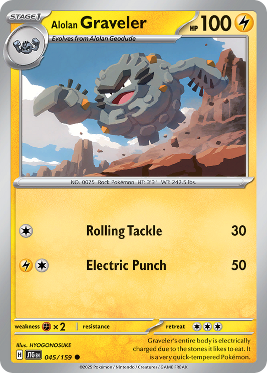 Alolan Graveler (Journey Together SET) (Pokémon) (Stage 1) (Lightning) (HP: 100) (Common) (PKM Journey Together SET-131)