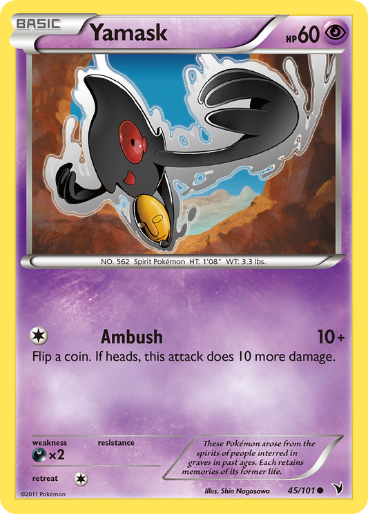 Yamask (Noble Victories SET) (Pokémon) (Basic) (Psychic) (HP: 60) (Common) (PKM Noble Victories SET-43)