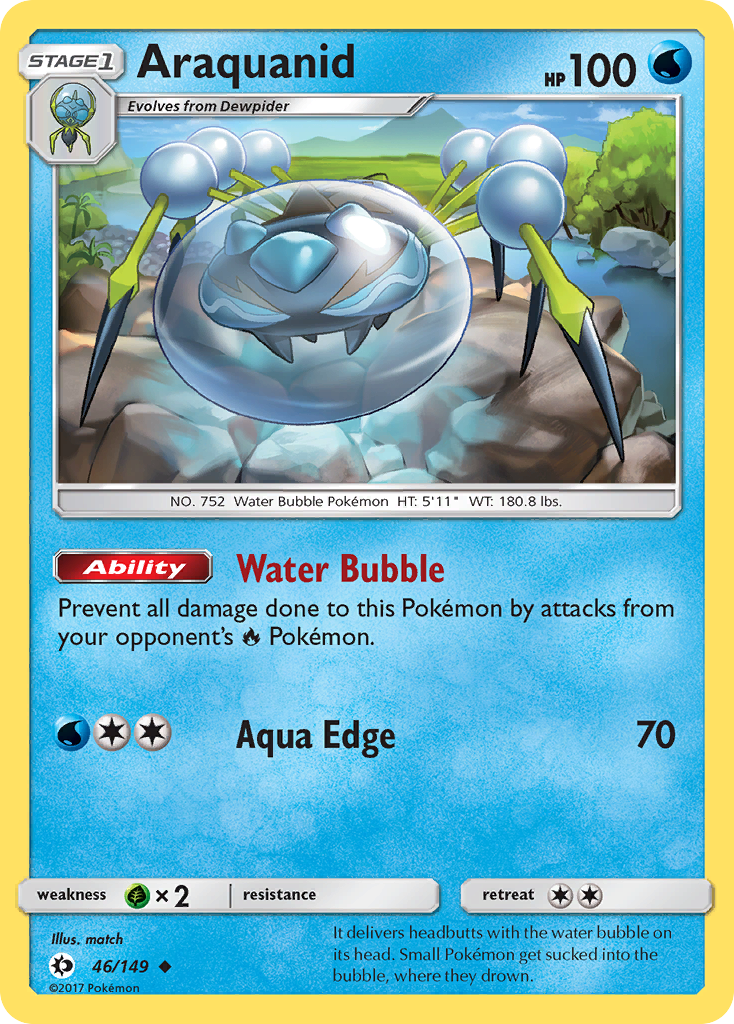 Araquanid (Sun & Moon SET) (Pokémon) (Stage 1) (Water) (HP: 100) (Uncommon) (PKM Sun & Moon SET-115)