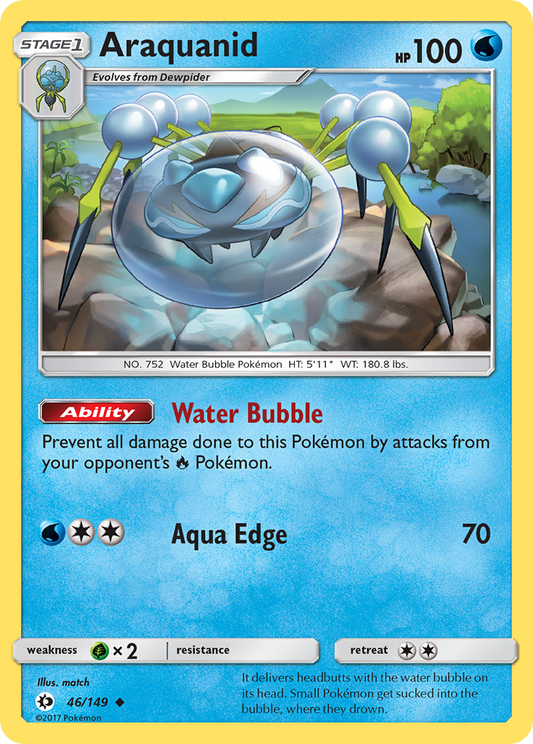 Araquanid (Sun & Moon SET) (Pokémon) (Stage 1) (Water) (HP: 100) (Uncommon) (PKM Sun & Moon SET-115)