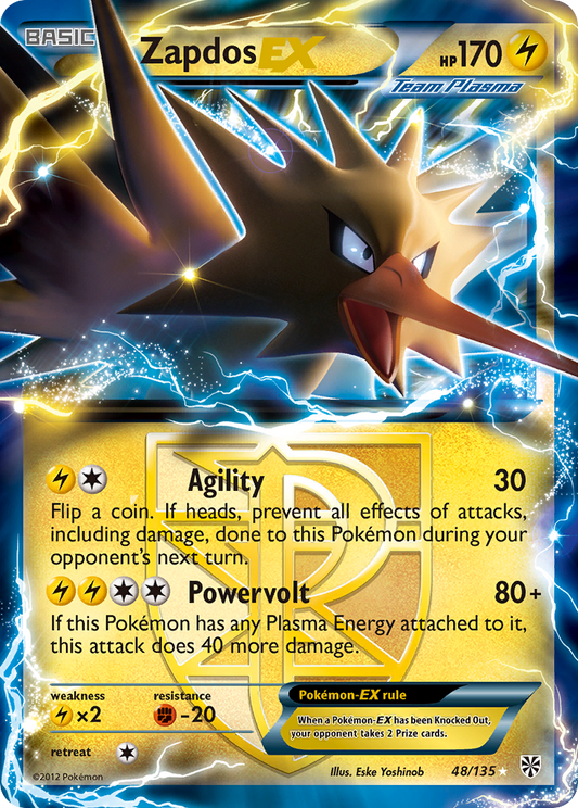 ZapdosEX (Plasma Storm SET) (Pokémon) (Basic, EX, Team Plasma) (Lightning) (HP: 170) (Rare Holo EX) (PKM Plasma Storm SET-82)