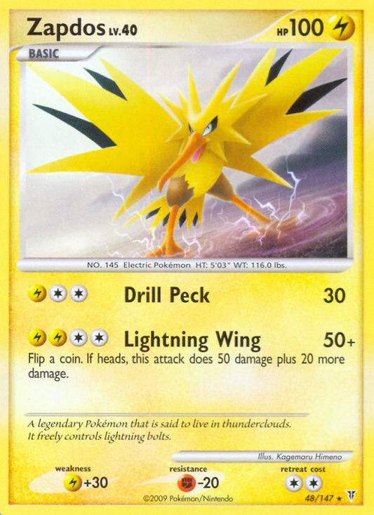 Zapdos (Supreme Victors SET) (Pokémon) (Basic) (Lightning) (HP: 100) (Rare) (PKM Supreme Victors SET-94)