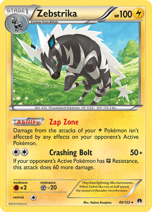 Zebstrika (BREAKpoint SET) (Pokémon) (Stage 1) (Lightning) (HP: 100) (Rare) (PKM BREAKpoint SET-69)