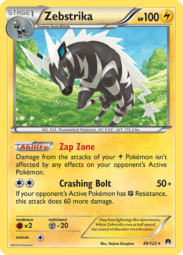 Zebstrika (BREAKpoint SET) (Pokémon) (Stage 1) (Lightning) (HP: 100) (Rare) (PKM BREAKpoint SET-69)