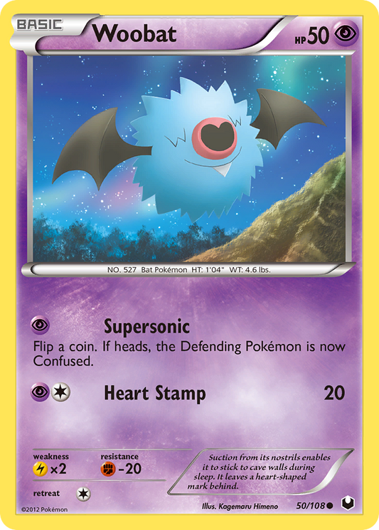 Woobat (Dark Explorers SET) (Pokémon) (Basic) (Psychic) (HP: 50) (Common) (PKM Dark Explorers SET-58)