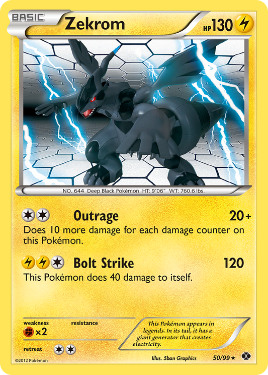 Zekrom (Next Destinies SET) (Pokémon) (Basic) (Lightning) (HP: 130) (Rare) (PKM Next Destinies SET-50)