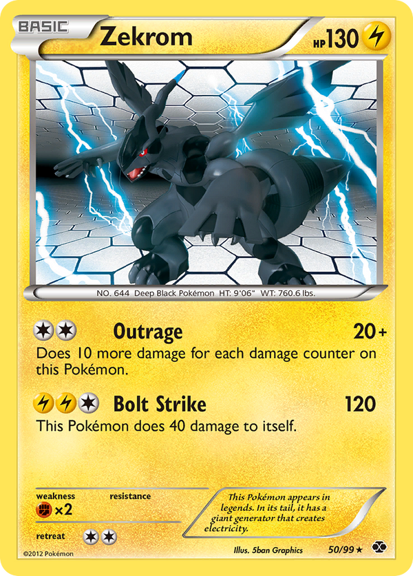 Zekrom (Next Destinies SET) (Pokémon) (Basic) (Lightning) (HP: 130) (Rare) (PKM Next Destinies SET-50)
