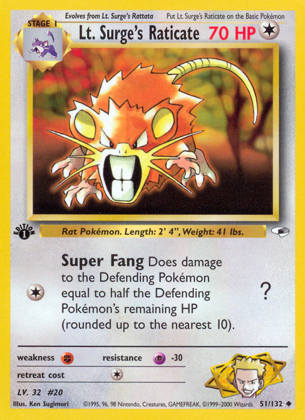 Lt. Surge's Raticate - Gym Heroes SET-51