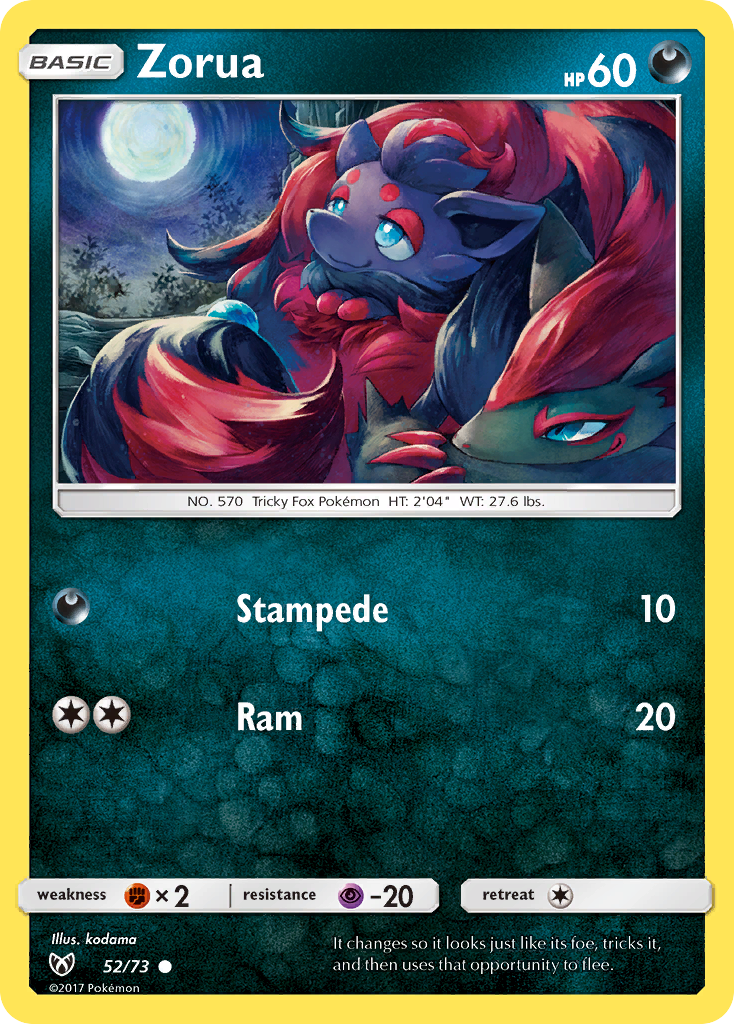 Zorua (Shining Legends SET) (Pokémon) (Basic) (Darkness) (HP: 60) (Common) (PKM Shining Legends SET-49)