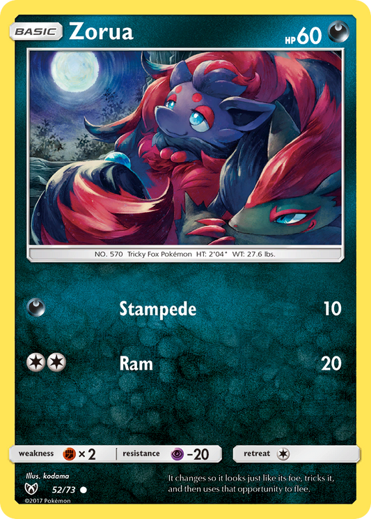 Zorua (Shining Legends SET) (Pokémon) (Basic) (Darkness) (HP: 60) (Common) (PKM Shining Legends SET-49)