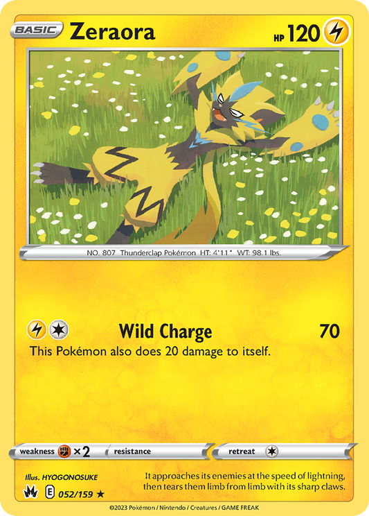 Zeraora (Crown Zenith SET) (Pokémon) (Basic) (Lightning) (HP: 120) (Rare) (PKM Crown Zenith SET-109)