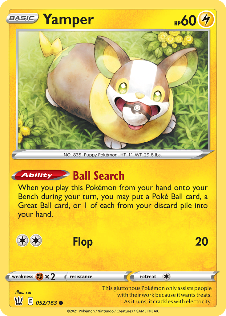 Yamper (Battle Styles SET) (Pokémon) (Basic) (Lightning) (HP: 60) (Common) (PKM Battle Styles SET-132)