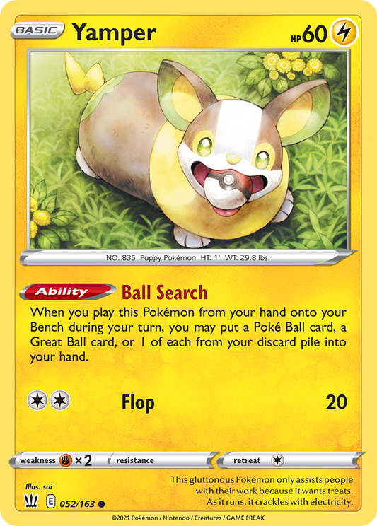 Yamper (Battle Styles SET) (Pokémon) (Basic) (Lightning) (HP: 60) (Common) (PKM Battle Styles SET-132)