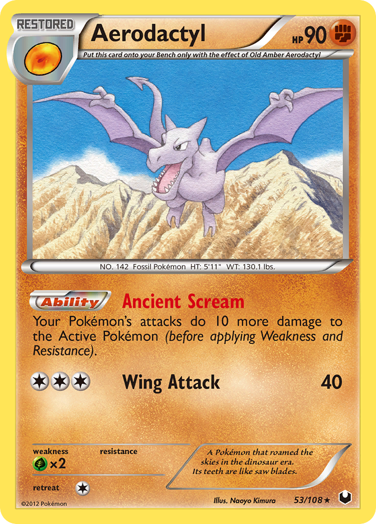 Aerodactyl (Dark Explorers SET) (Pokémon) (Restored) (Fighting) (HP: 90) (Rare) (PKM Dark Explorers SET-61)