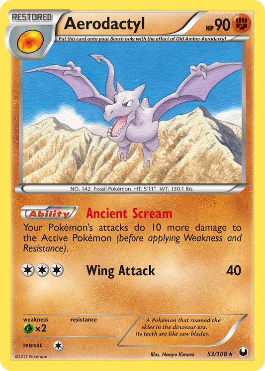 Aerodactyl (Dark Explorers SET) (Pokémon) (Restored) (Fighting) (HP: 90) (Rare) (PKM Dark Explorers SET-61)