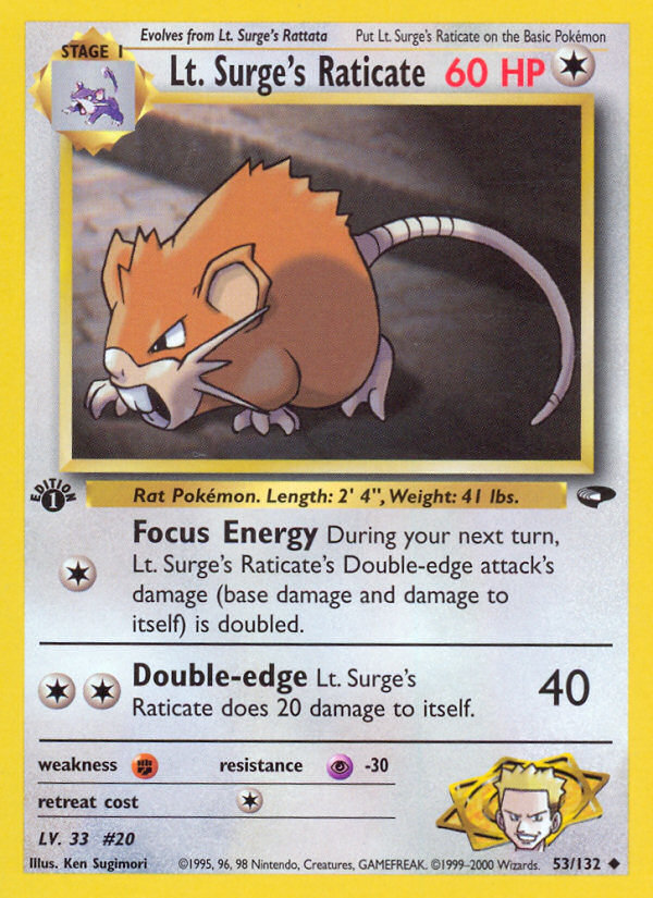 Lt. Surge's Raticate - Gym Challenge SET-53