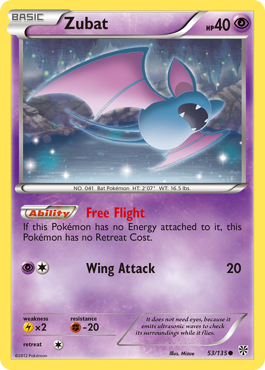 Zubat (Plasma Storm SET) (Pokémon) (Basic) (Psychic) (HP: 40) (Common) (PKM Plasma Storm SET-88)