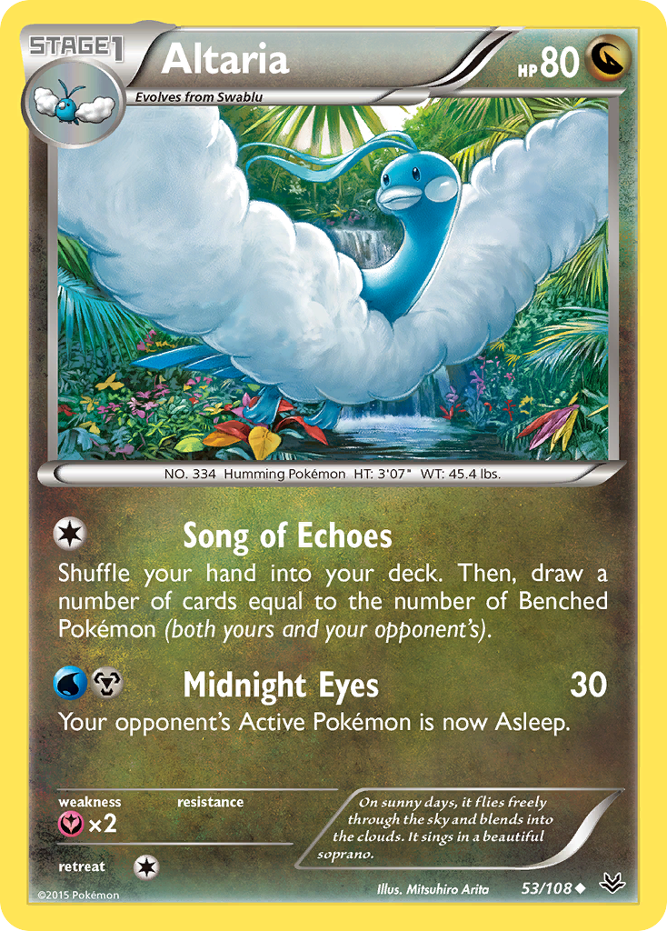 Altaria (Roaring Skies SET) (Pokémon) (Stage 1) (Dragon) (HP: 80) (Uncommon) (PKM Roaring Skies SET-60)