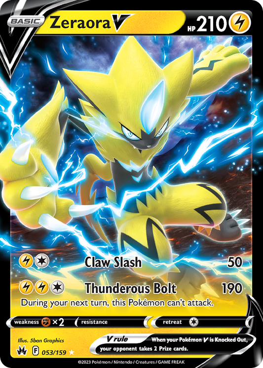 Zeraora V (Crown Zenith SET) (Pokémon) (Basic, V) (Lightning) (HP: 210) (Rare Holo V) (PKM Crown Zenith SET-110)