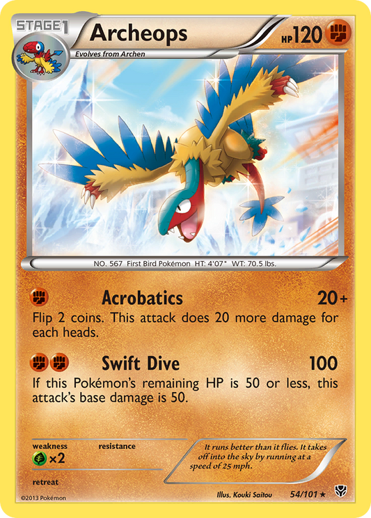 Archeops (Plasma Blast SET) (Pokémon) (Stage 1) (Fighting) (HP: 120) (Rare Holo) (PKM Plasma Blast SET-56)