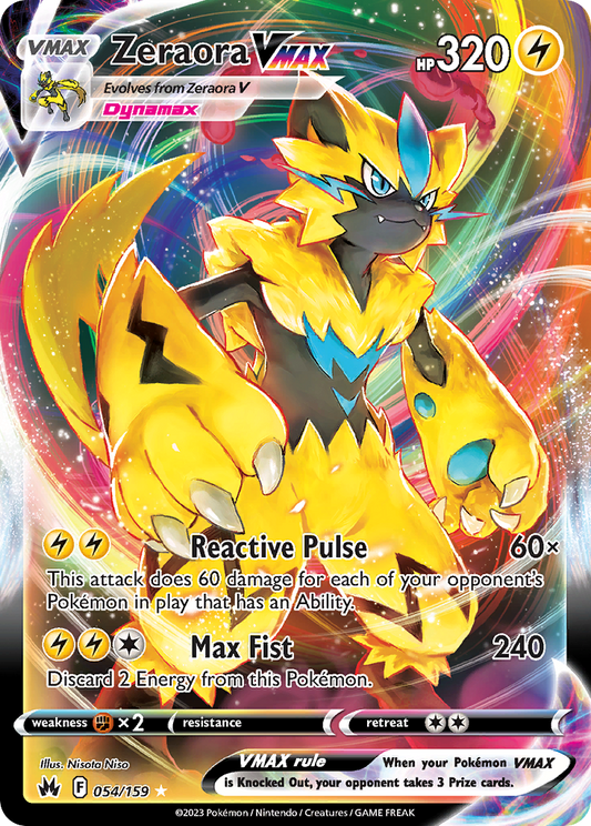 Zeraora VMAX (Crown Zenith SET) (Pokémon) (VMAX) (Lightning) (HP: 320) (Rare Holo VMAX) (PKM Crown Zenith SET-111)