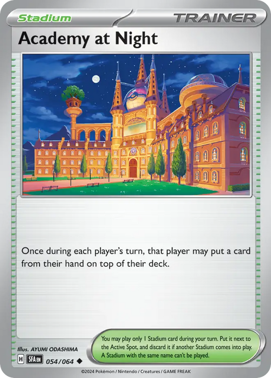 Academy at Night (Shrouded Fable SET) (Trainer) (Stadium) (Uncommon) (PKM Shrouded Fable SET-50)