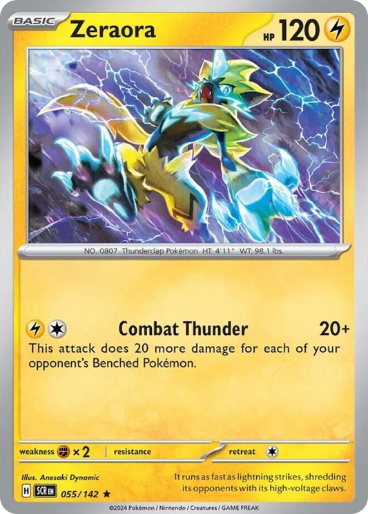 Zeraora (Stellar Crown SET) (Pokémon) (Basic) (Lightning) (HP: 120) (Rare) (PKM Stellar Crown SET-127)