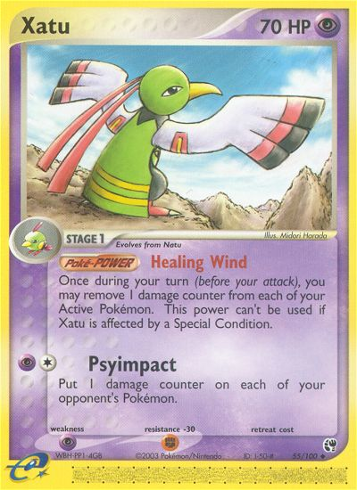 Xatu (Sandstorm SET) (Pokémon) (Stage 1) (Psychic) (HP: 70) (Uncommon) (PKM Sandstorm SET-52)