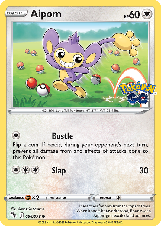 Aipom (Pokémon GO SET) (Pokémon) (Basic) (Colorless) (HP: 60) (Common) (PKM Pokémon GO SET-52)