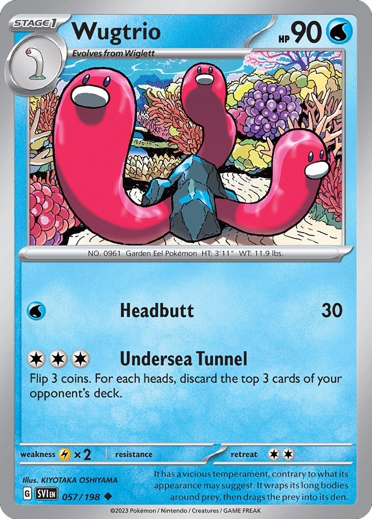 Wugtrio (Scarlet & Violet SET) (Pokémon) (Stage 1) (Water) (HP: 90) (Uncommon) (PKM Scarlet & Violet SET-212)