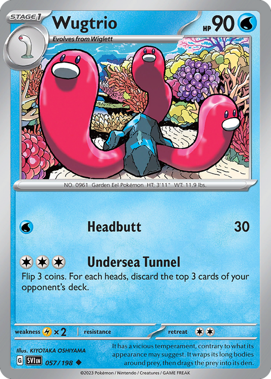 Wugtrio (Scarlet & Violet SET) (Pokémon) (Stage 1) (Water) (HP: 90) (Uncommon) (PKM Scarlet & Violet SET-212)
