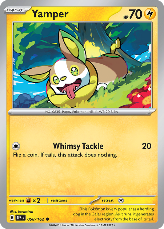 Yamper (Temporal Forces SET) (Pokémon) (Basic) (Lightning) (HP: 70) (Common) (PKM Temporal Forces SET-173)