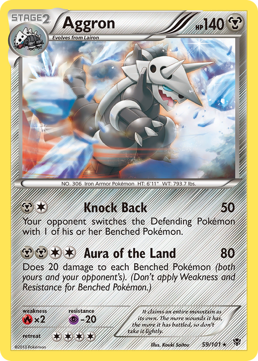 Aggron (Plasma Blast SET) (Pokémon) (Stage 2) (Metal) (HP: 140) (Rare) (PKM Plasma Blast SET-61)