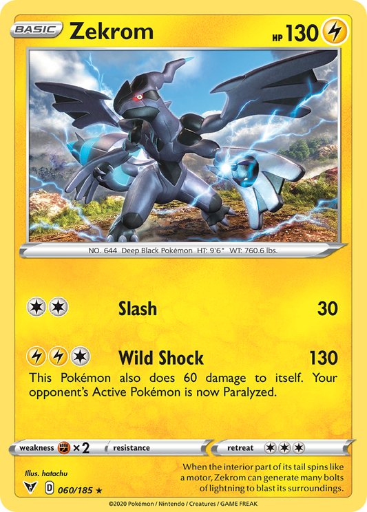 Zekrom (Vivid Voltage SET) (Pokémon) (Basic) (Lightning) (HP: 130) (Rare Holo) (PKM Vivid Voltage SET-161)