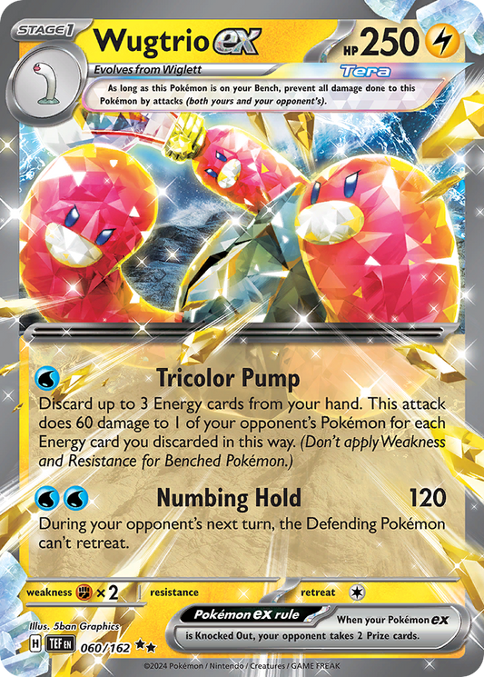 Wugtrio ex (Temporal Forces SET) (Pokémon) (Stage 1, Tera, ex) (Lightning) (HP: 250) (Double Rare) (PKM Temporal Forces SET-176)