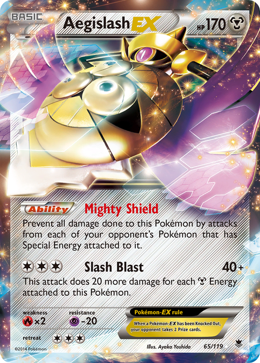 AegislashEX (Phantom Forces SET) (Pokémon) (Basic, EX) (Metal) (HP: 170) (Rare Holo EX) (PKM Phantom Forces SET-86)