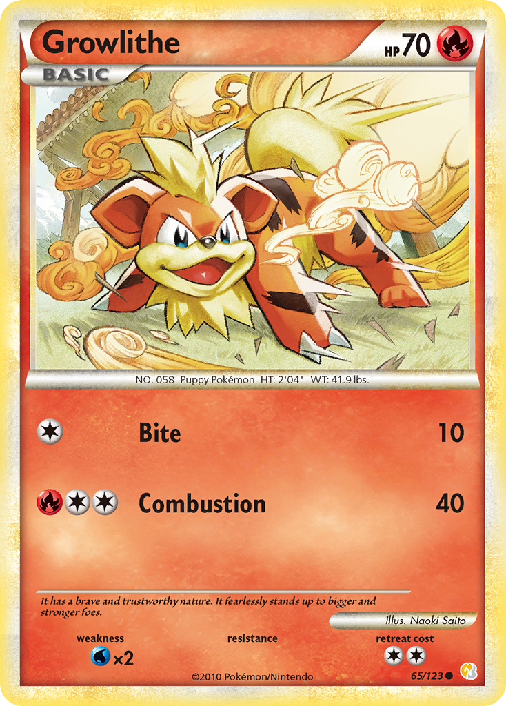 Growlithe - HeartGold & SoulSilver SET-65