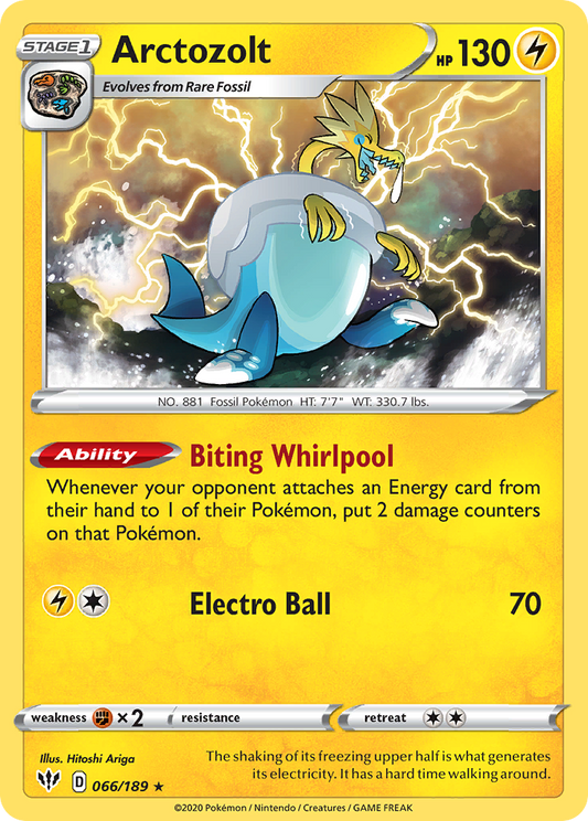 Arctozolt (Darkness Ablaze SET) (Pokémon) (Stage 1) (Lightning) (HP: 130) (Rare Holo) (PKM Darkness Ablaze SET-165)