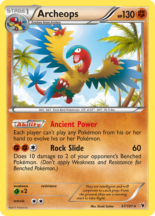 Archeops (Noble Victories SET) (Pokémon) (Stage 1) (Fighting) (HP: 130) (Rare) (PKM Noble Victories SET-67)